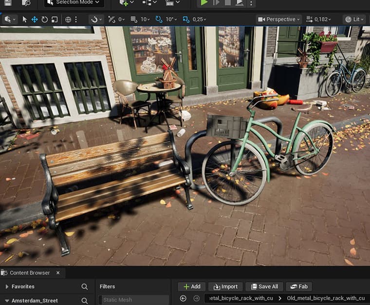 3D chair model generated by Meshy AI in Unreal Engine viewport