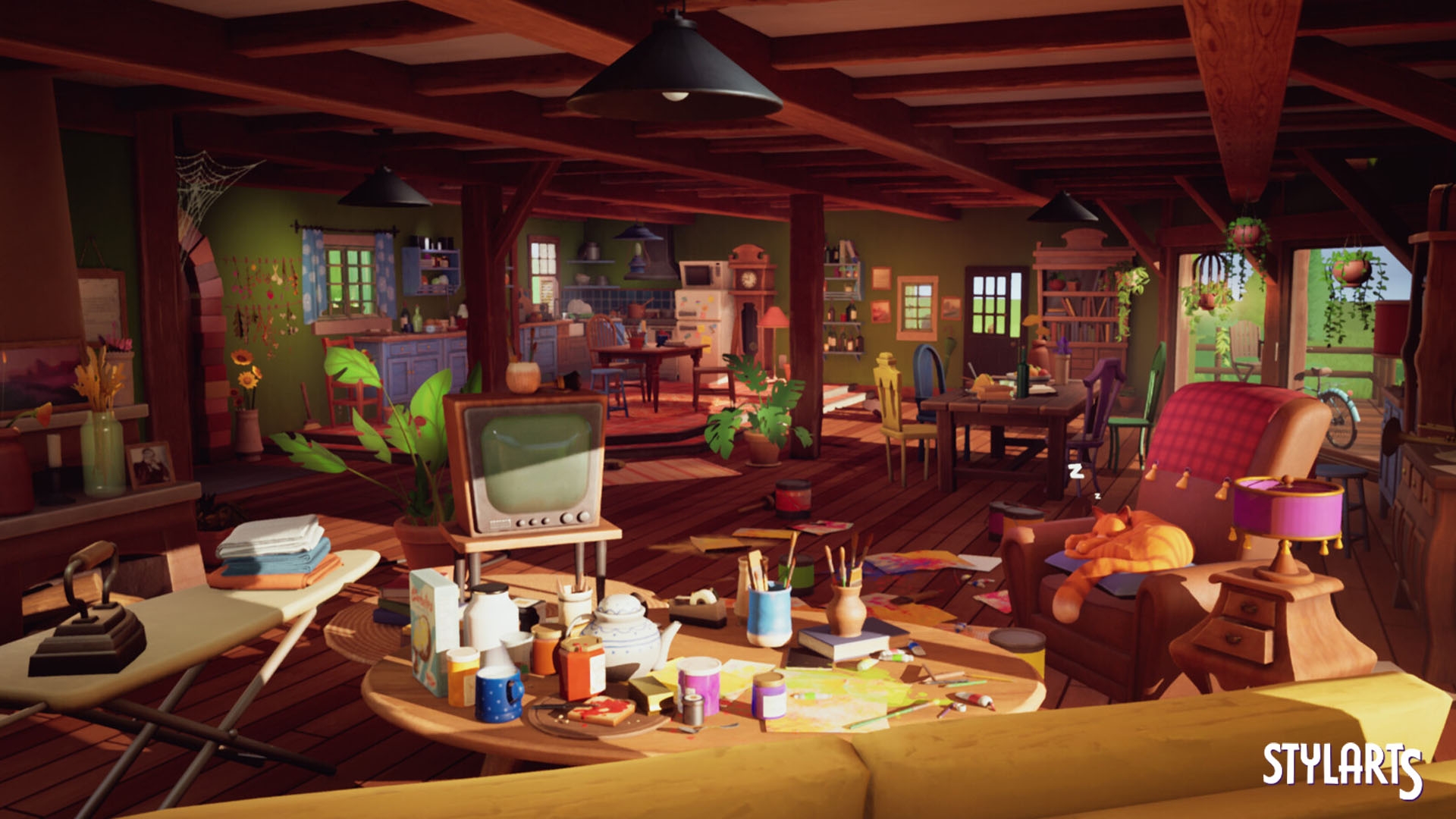Stylized Countryside House Interior